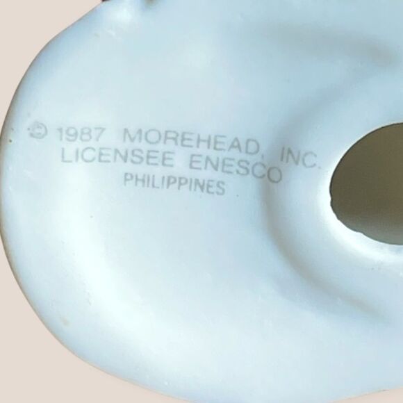 Vintage Ruth Morehead Holly Baby Prayer Angel Porcelain Collectible Ornament - Picture 14 of 15